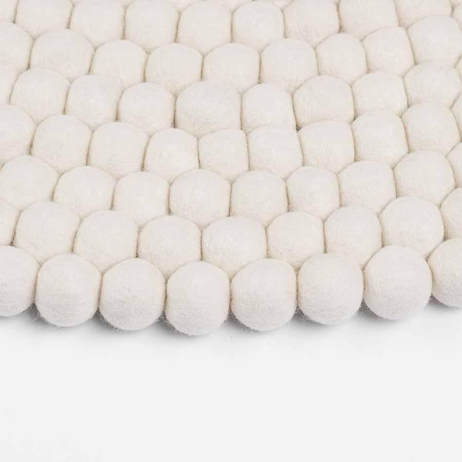 Alfombra redonda de bolas de colores - 100% lana natural - Fieito