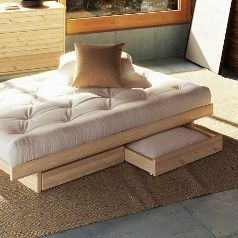 Cama de madera con cajones Kanso